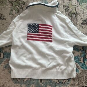 Hollister American flag quarter zip